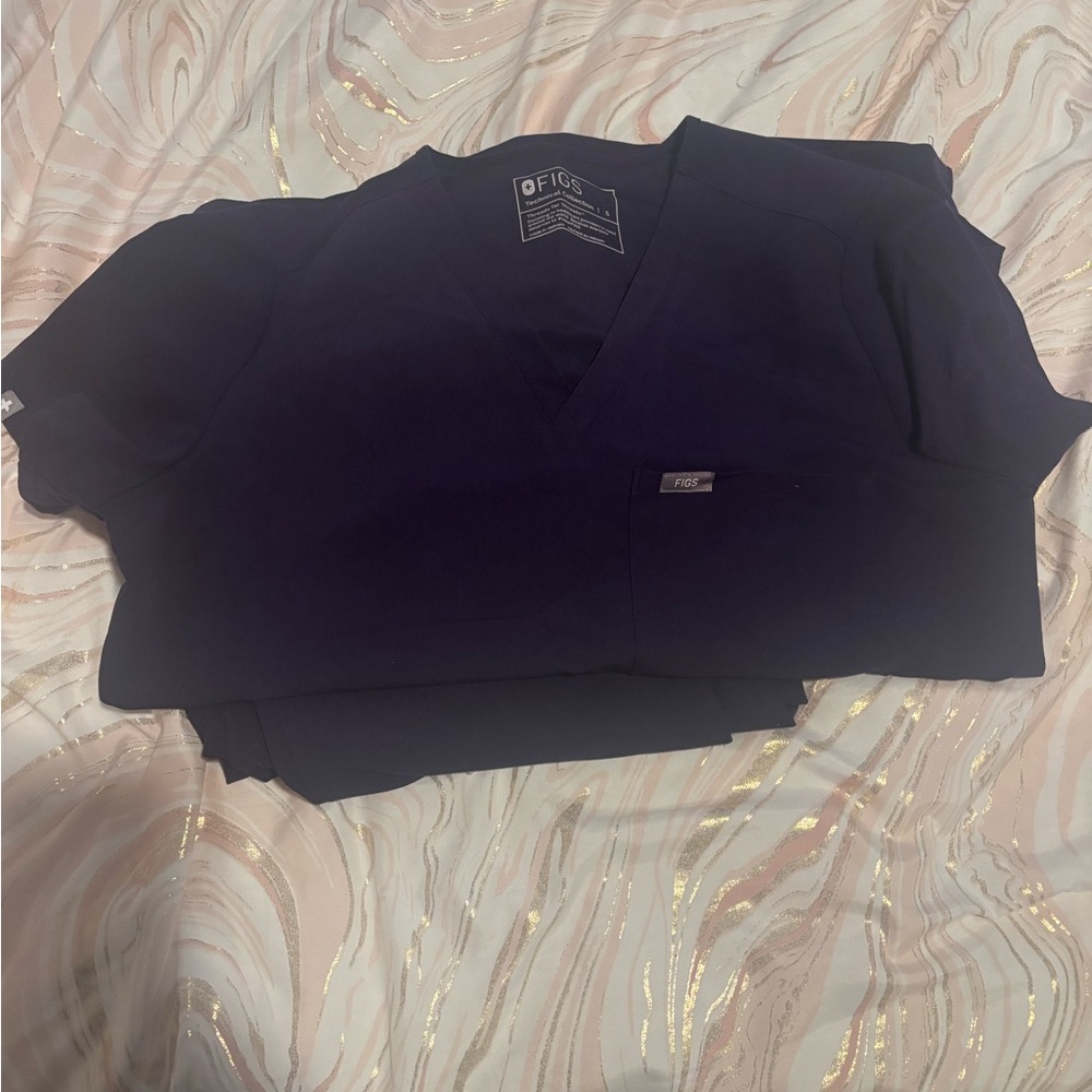 Dark Blue Scrub Top